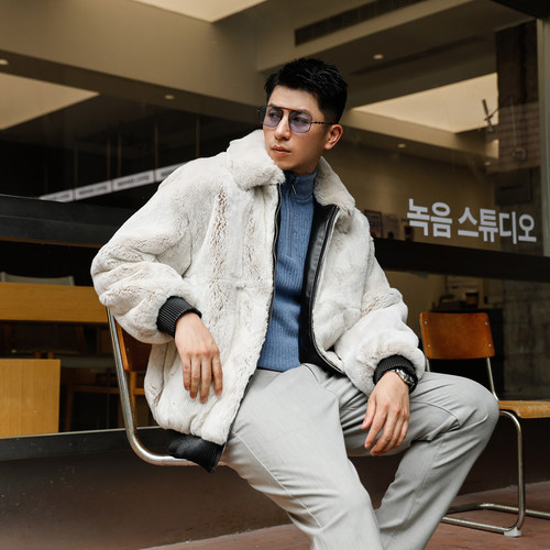 由派头2025新款进口獭兔皮草外套