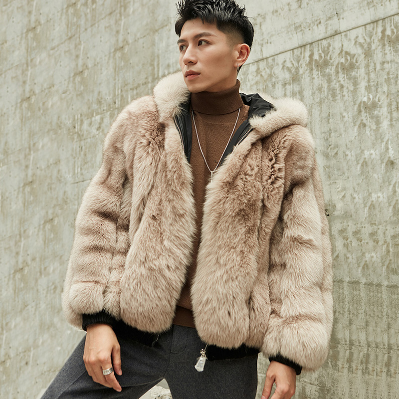 由派头原创设计皮草短款连帽毛真