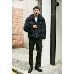 原生态貉子毛皮毛一体男外套真皮真毛皮草大衣2025新款 夹克潮 冬季