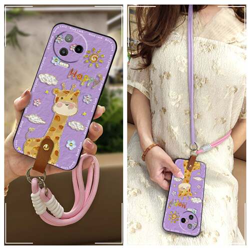 适用infinix X676B/Note12 Pro 4G/NFC手机壳女款挂绳全包边创意斜跨防尘软壳硅胶腕带可爱散热双色情侣简约