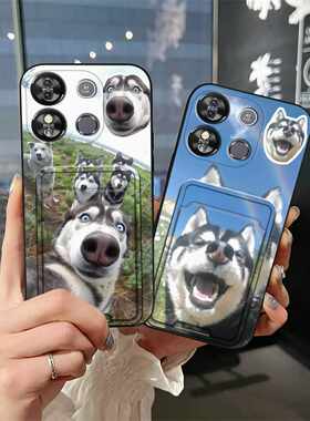 适用欧奇C57 Pro/Oukitel C57S手机壳情侣萌宠青春散热零钱新款创意防尘狗放照片插卡卡包个性搞怪数码自拍猫