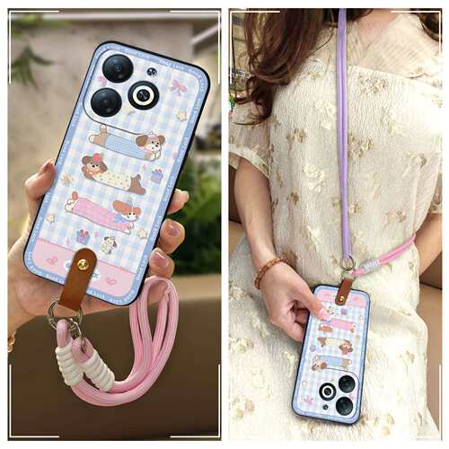 适用Itel P55 4G/P55T/P55 NFC手机壳数码挂脖青春斜跨软壳女款腕带硅胶新款手提可爱潮流双色情侣质感Q版