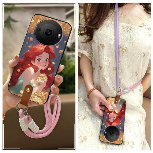 适用夏普Aquos R8 Pro/Sharp SH-51D/R8S Pro手机壳斜跨数码女款手提新款可爱双色卡通散热硅胶潮流简约防尘