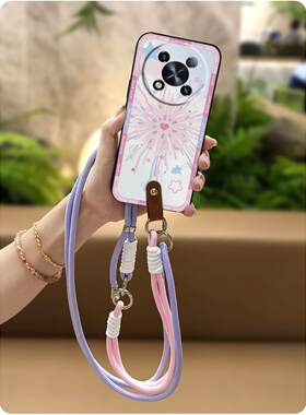 适用Itel RS4/S666LN手机壳挂绳双色硅胶散热女款挂脖潮流手提软壳可爱全包边数码腕带创意情侣Q版青春新款