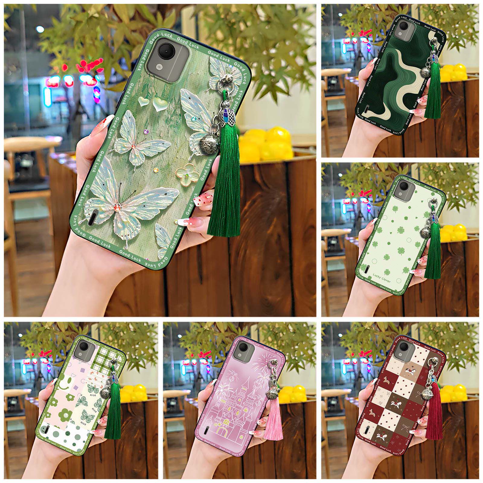 适用诺基亚C110 4G手机壳散热硅胶静雅质感流苏复古液态可爱防