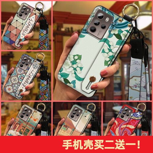 适用HTC U23 Pro/U23手机壳软壳挂绳支架硅胶防尘中国风简约