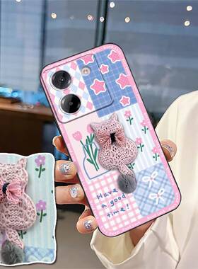 适用小米Poco M7 Pro 5G手机壳全包边布贴质感3D散热刺绣个性