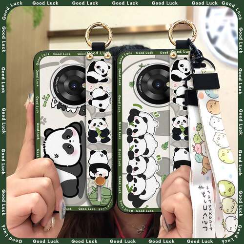适用TCL Suixuetang M1/随学堂M1/OneTouch T615N手机壳情侣硅胶国宝卡通液态熊猫全包指环动漫软壳创意腕带