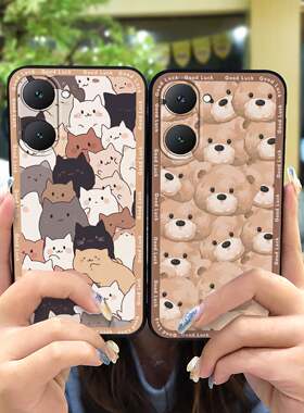 适用VIVO Y03 4G/Y18/Y18E/Y28S 5G/Y36T 4G手机壳防尘新款奢华潮流情侣女动漫卡通质感全包边硅胶可爱创意红
