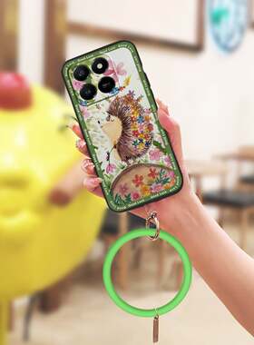 适用华为荣耀X7d/Play10T/荣耀400Smart手机壳挂手腕质感卡通新款动漫软壳简约手环液态防尘散热创意硅胶可爱