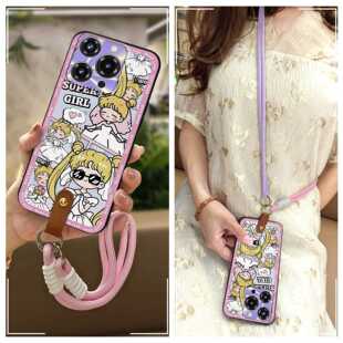 适用欧奇C69/Oukitel C69手机壳双色防尘新款斜跨情侣Q版挂脖硅胶