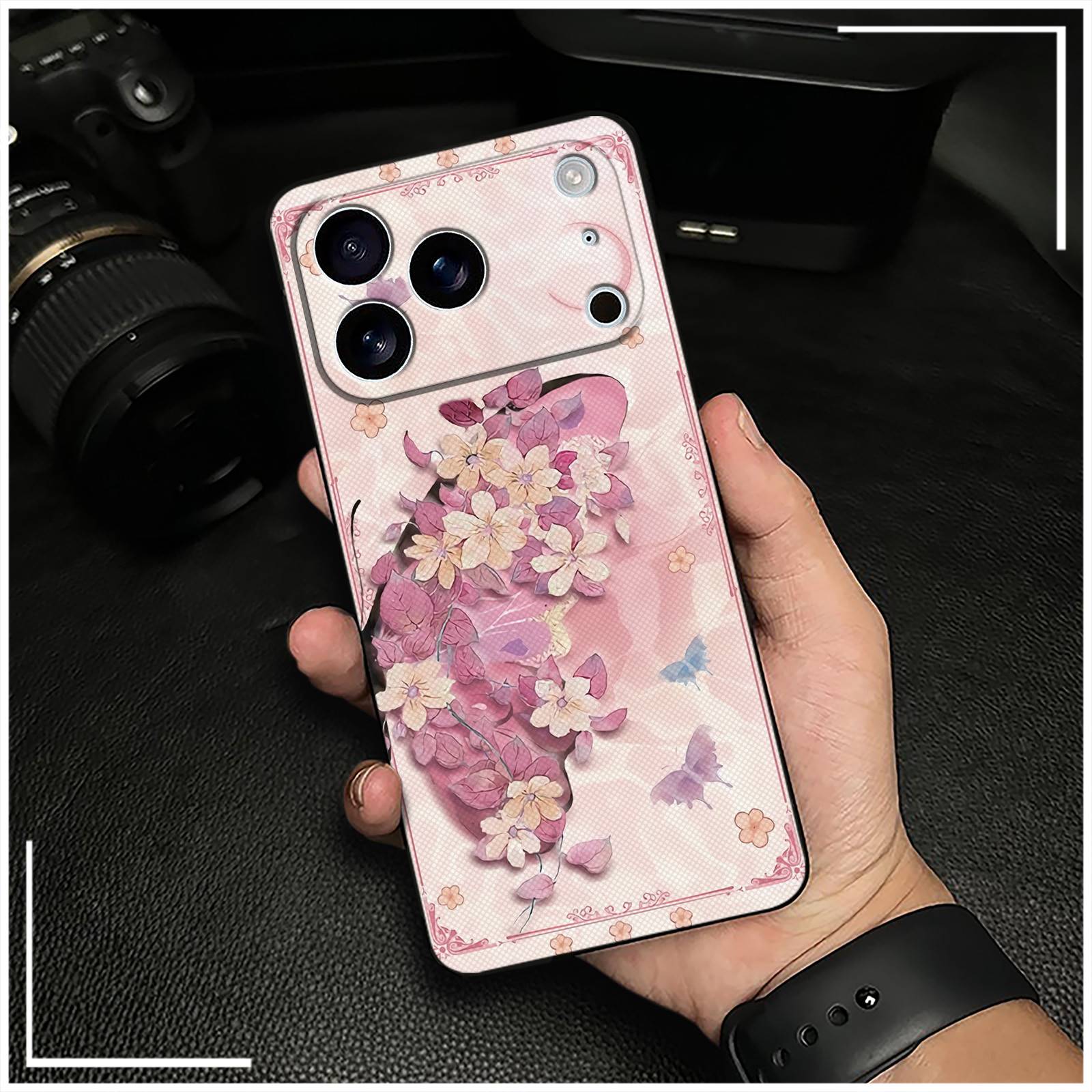 适用iphone17 Pro Max/苹果17promax手机壳简约女纯色质感硅胶花