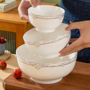 2024新款 家用碗陶瓷饭碗家有儿女米饭碗轻奢吃饭大碗面碗餐具套装