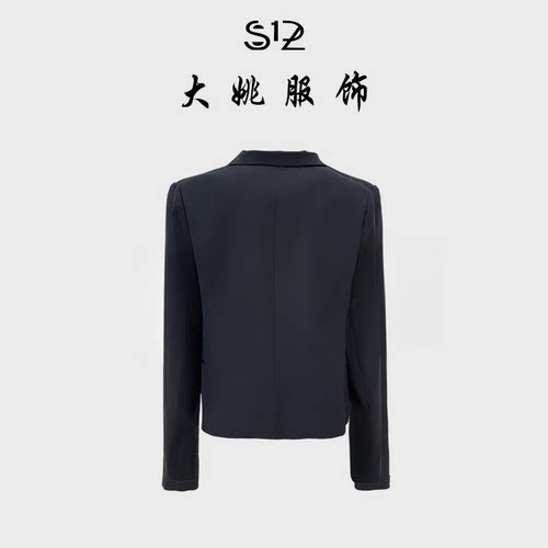 （关注何仙儿）印花黑白翻领拼色外套长袖高级轻奢秋冬WYA258166
