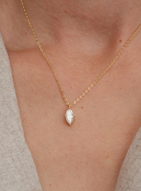 【CnHnOn脂肪商店】s925银1ct莫桑钻马眼钻高级质感经典锁骨项链