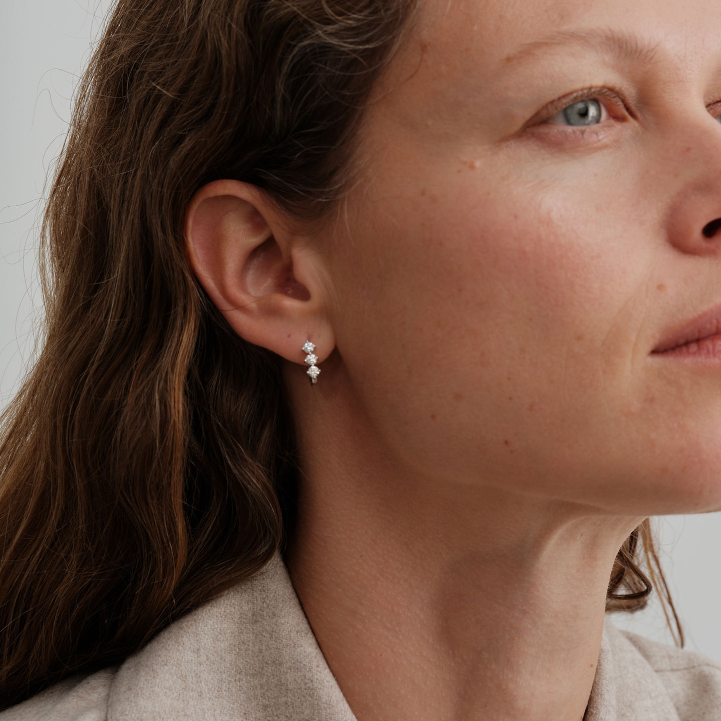 【CnHnOn脂肪商店】s925纯银莫桑钻迷你彗星排钻简约法式耳扣耳钉