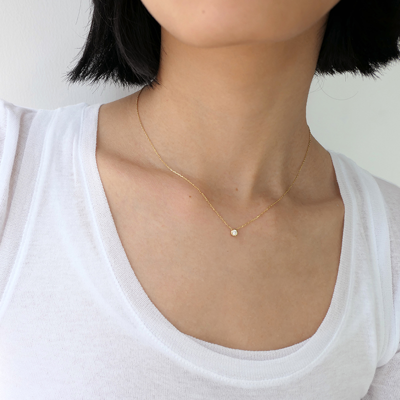 14K长久陪伴简约百搭圆钻项链