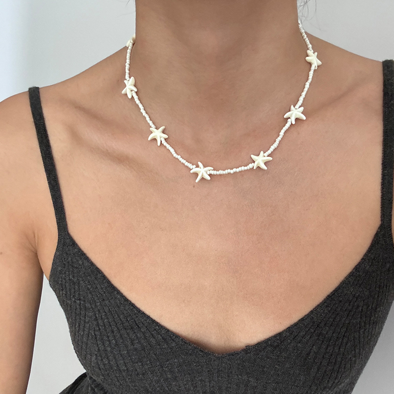 【CnHnOn脂肪商店】沙滩度假小众珍珠海星贝壳串珠项链