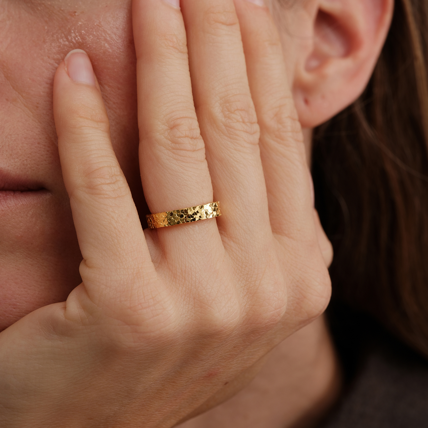 【CnHnOn脂肪商店】s925纯银实心闪片叠加波光鳞片复古小众戒指