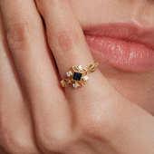 宫廷黑玛瑙镶钻镂空精美雕花戒指 s925纯银法式 CnHnOn脂肪商店