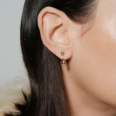 【CnHnOn脂肪商店】迷你悬浮水滴设计 简约时髦小众个性耳钉