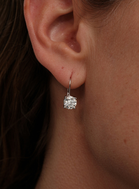 【CnHnOn脂肪商店】s925纯银1ct莫桑钻简约高级质感百搭长久耳环