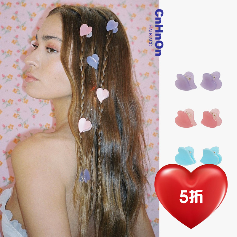 【CnHnOn脂肪商店】爱心发夹可爱甜酷少女个性刘海夹发夹发饰