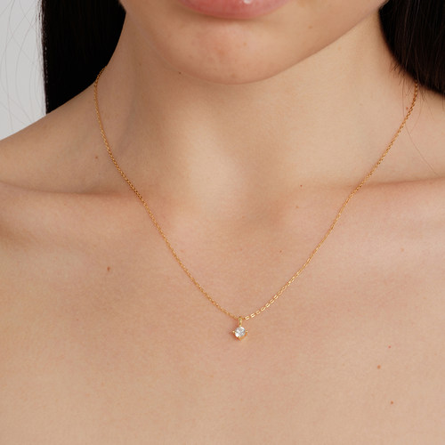 【CnHnOn脂肪商店】s925银莫桑钻鼻妞儿小钻迷你火彩锆石锁骨项链