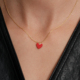 正红幸运爱心护身符细链锁骨项链 s925纯银法式 CnHnOn脂肪商店