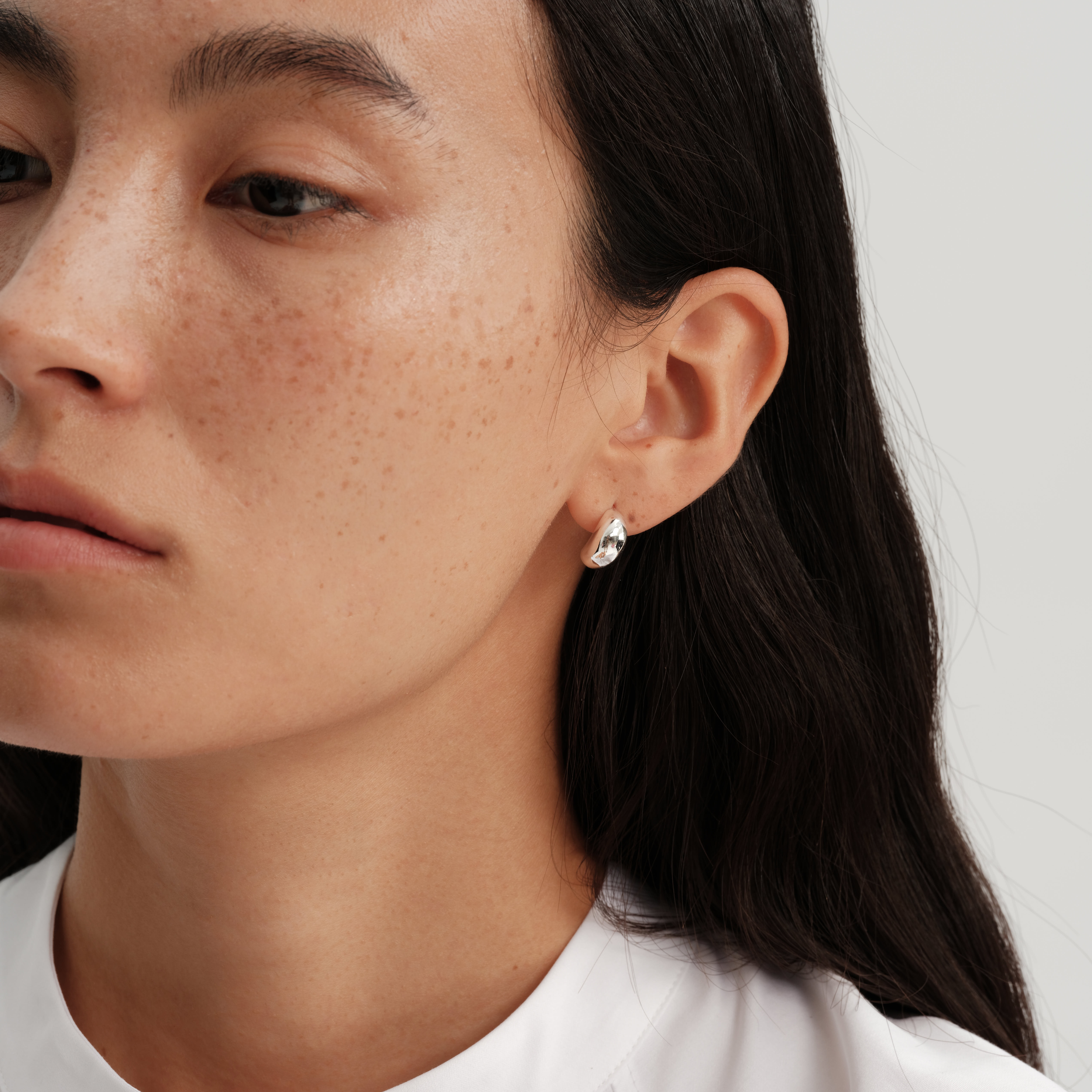 【CnHnOn脂肪商店】s925纯银小众设计简约银豆子胖肚水滴耳钉耳环