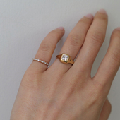 脂肪商店 18K 14K CnHnOn 细圈钻石戒指 VVS无暇培育钻石戒指