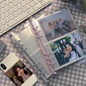 A5活页6孔替芯透明高清4格插袋内页袋名信片3寸拍立得照片收纳袋