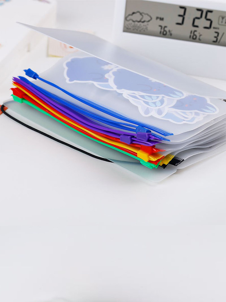 루스리프 원장 교체 코어 PVC 컬러 지퍼 보관 가방 6홀 명함 가방 A5A6 반투명 투명 빌 가방