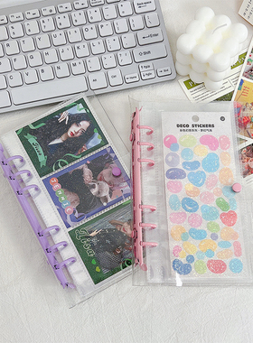 6孔卡片收纳册简约3寸三格卡册内页a6透明pvc拍立得相册活页本