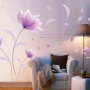 Hoa tím dán tường phòng khách sofa TV dán tường dán phòng ngủ cạnh giường trang trí decal hình nền tự dính - TV giá tivi samsung 65 inch