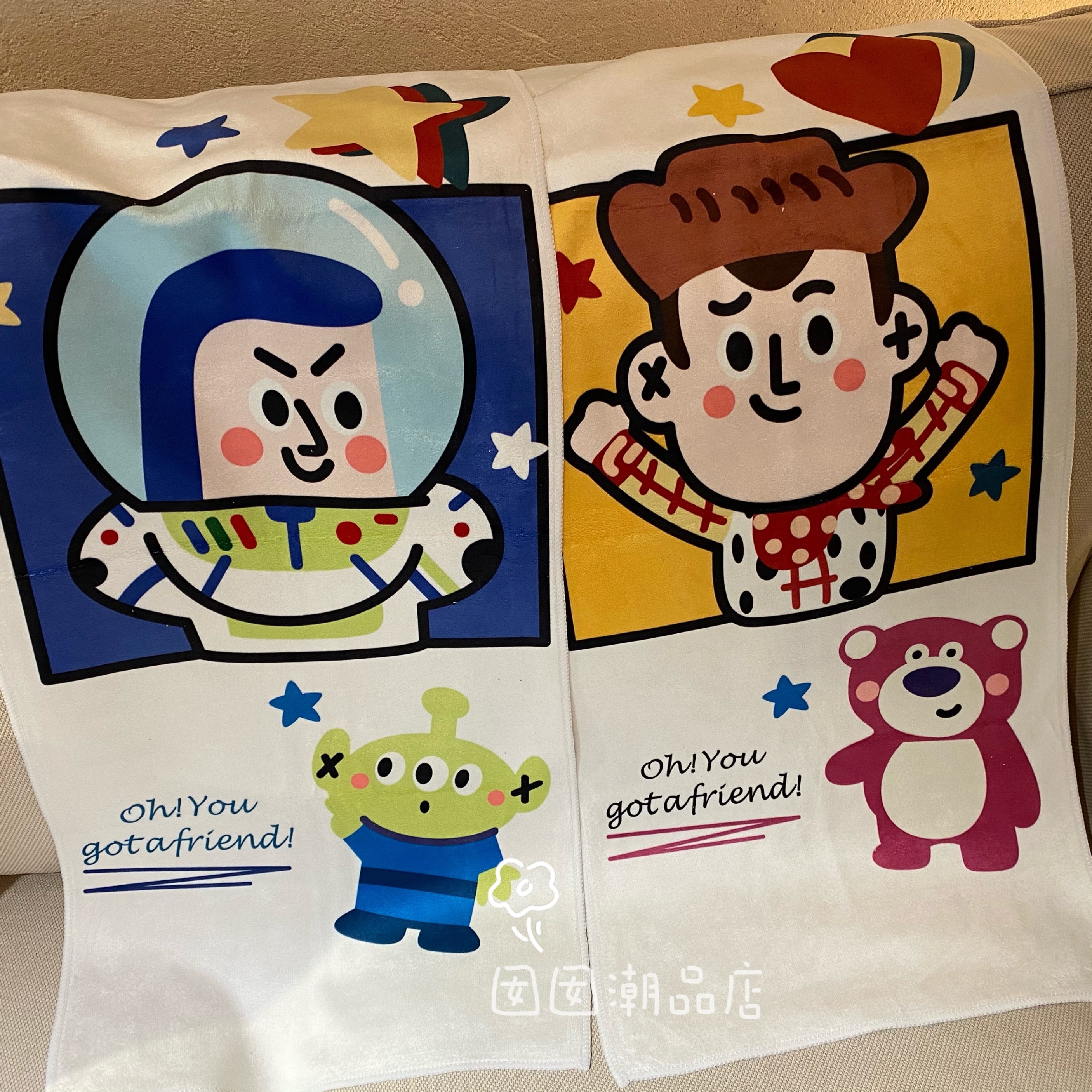 健身运动卡通情侣吸水吸水大毛巾