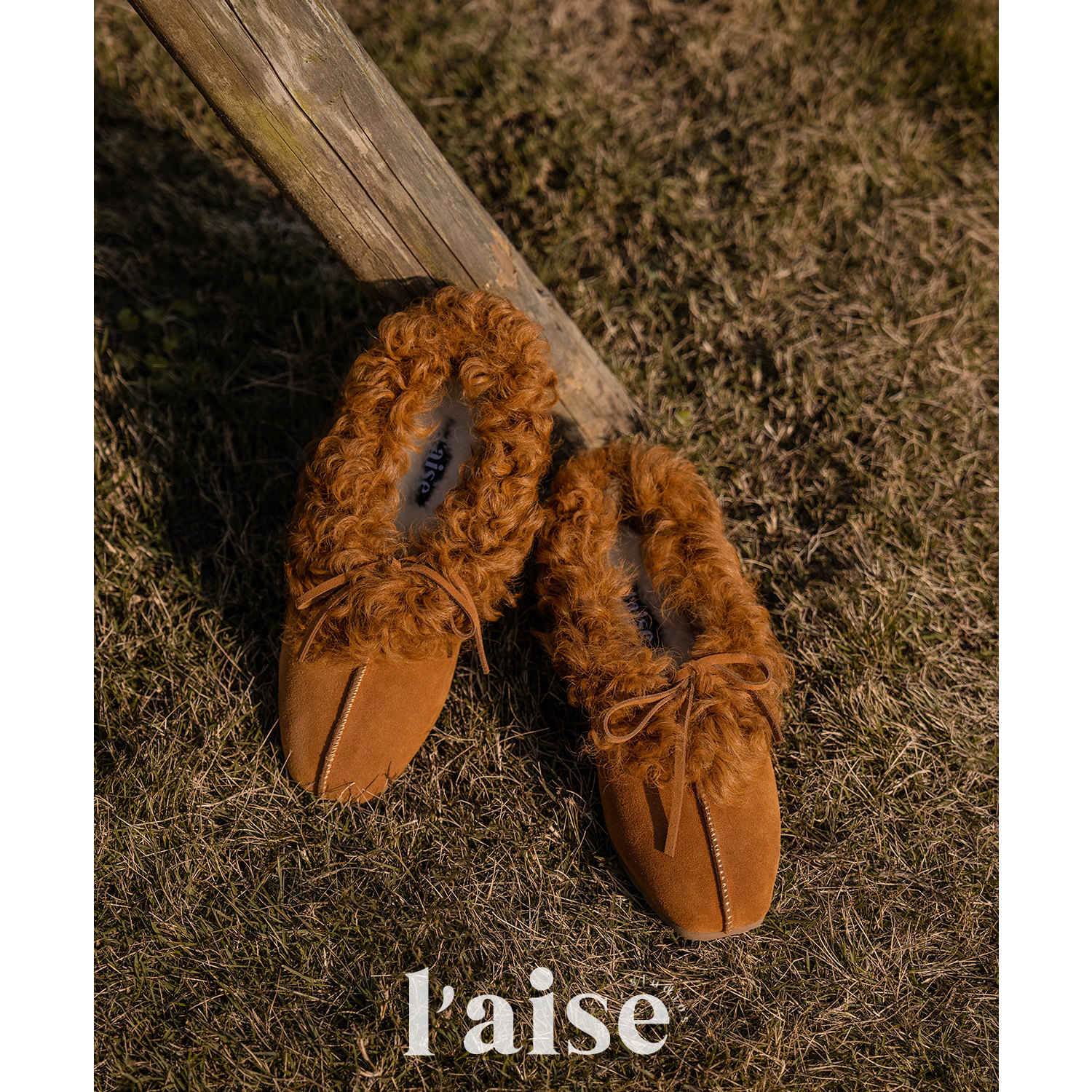 L'aise泰迪绒感口羔毛低帮雪地靴