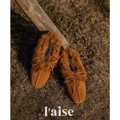 L'aise泰迪绒感口羔毛低帮雪地靴