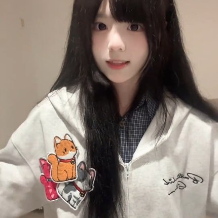 美式刺绣小猫魔术贴连帽卫衣女秋冬新款慵懒风宽松情侣开衫外套潮
