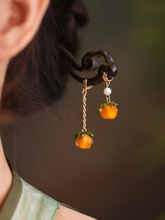 柿子发簪高级感日常简约现代簪子女古风旗袍配饰盘发头饰送女朋友