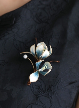 芊墨夏禾非遗绒花胸针旗袍中国风手工古风胸花高端精致别针配饰女