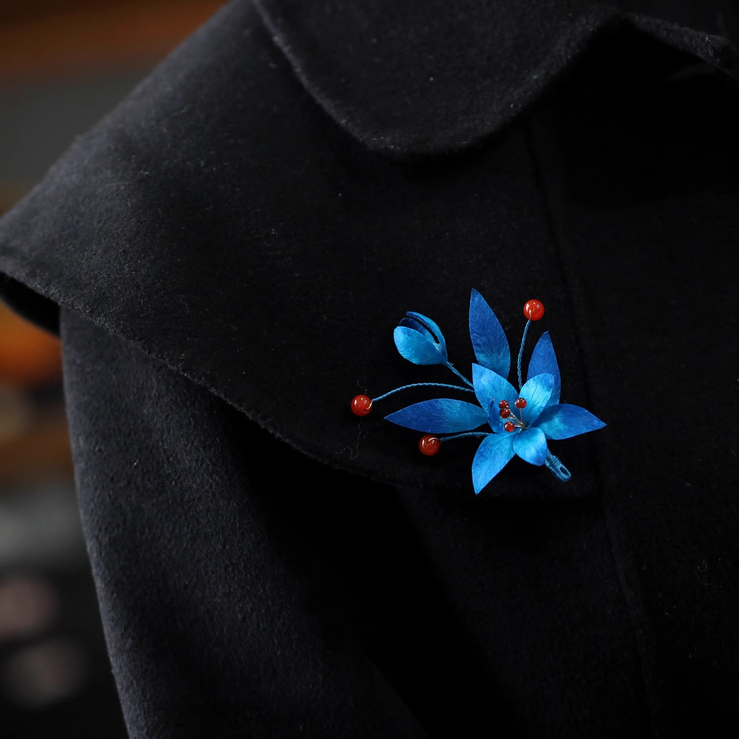 胸针高端精致时尚手工绒花别针秋冬大衣胸花旗袍配饰新中式复古女