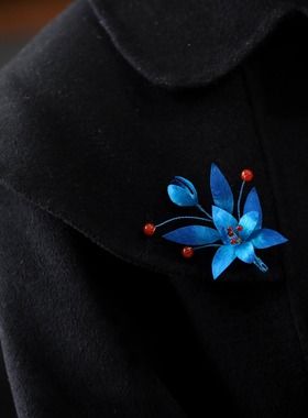 胸针高端精致时尚手工绒花别针秋冬大衣胸花旗袍配饰新中式复古女