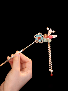 发簪古风女童步摇流苏盘发簪子汉服配饰马面裙头饰国风发钗丸子头