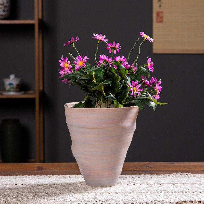 景德镇手工高级感A字造型粉色装饰花器陶瓷花盆家居多肉绿植盆栽