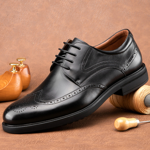 金利来男鞋真皮布洛克雕花大码皮鞋男士英伦系带商务正装鞋子