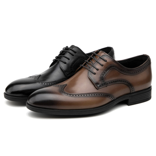 金利来男鞋新款时尚雕花布洛克休闲皮鞋男真皮商务正装德比鞋
