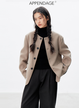 APPENDAGE 绵羊毛外套女装2025新款秋冬新品夹克随性时尚复古上衣
