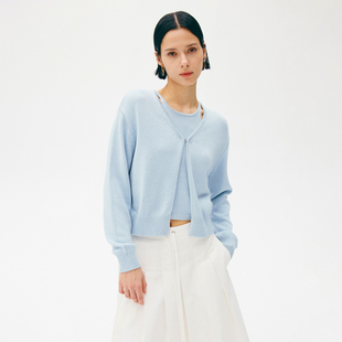 APPENDAGE春夏新款上衣毛衣外搭针织衫开衫+内搭吊带两件套女