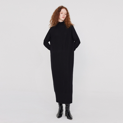 高级感连衣裙纯色保暖长裙